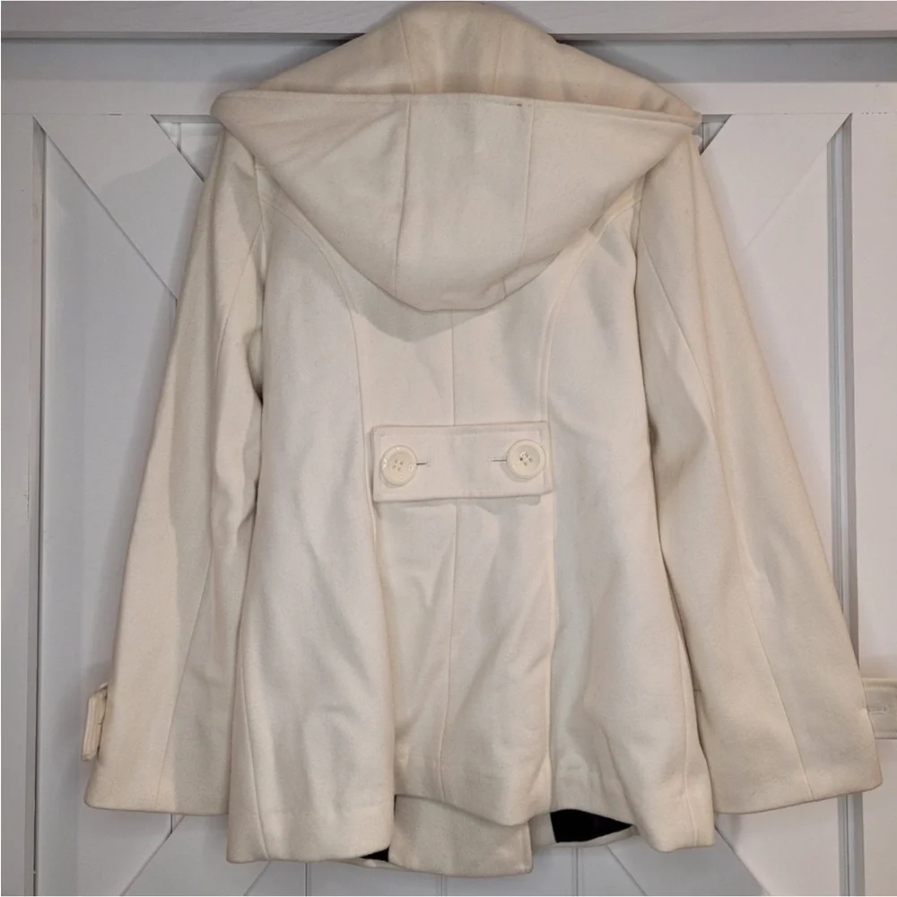 🚨 EUC Steve Madden Wool Hooded Double Breasted Peacoat - Picture 2 of 5